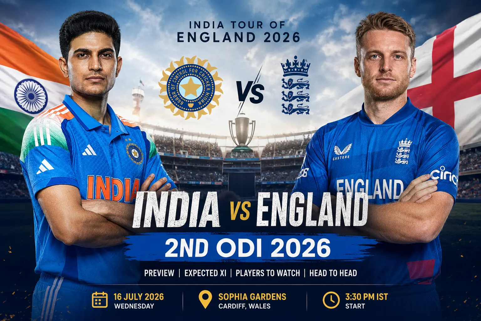 England National Cricket Team vs India Cricket Team 2nd ODI 2026 Match LIVE Streaming: Preview, Expected Playing XI Lineup & When and Where to Watch