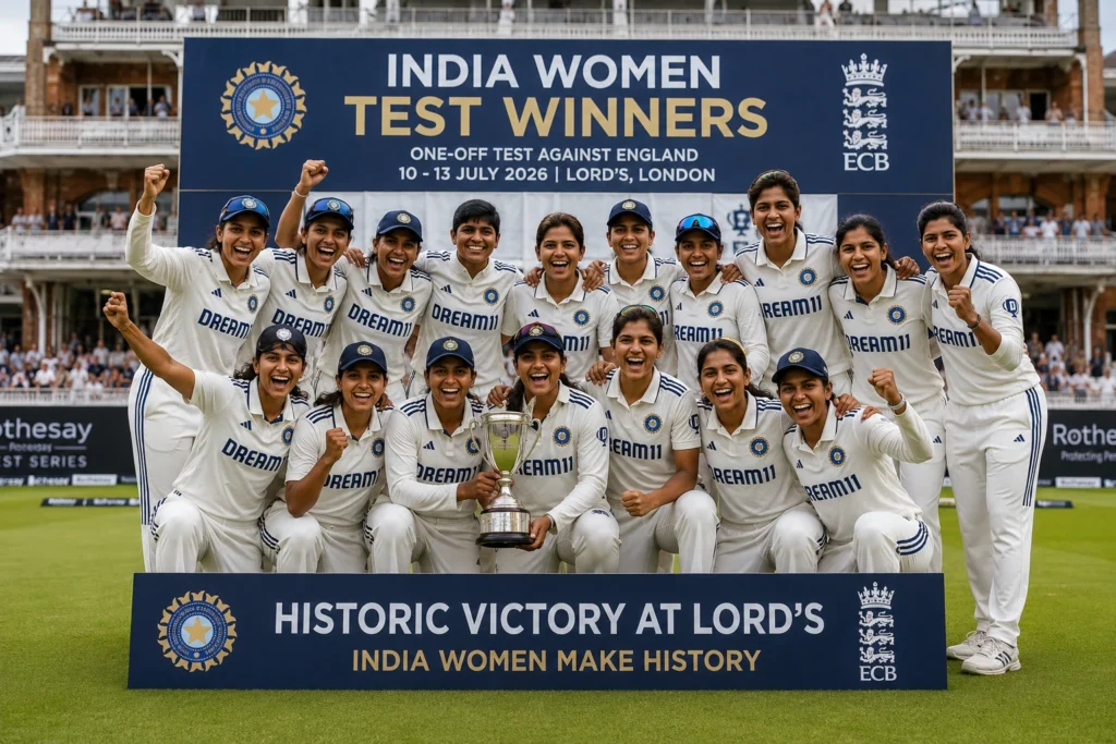 India Women's National Cricket Team vs England Women's Timeline 10–13 July 2026