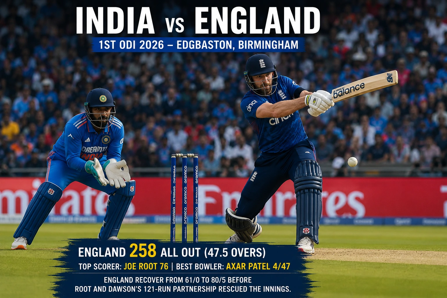India National Cricket Team vs England Cricket Team Timeline: 1st ODI 2026 First Innings