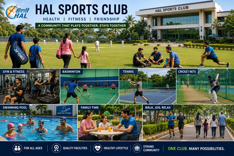 Families and athletes enjoying sports activities at HAL Sports Club