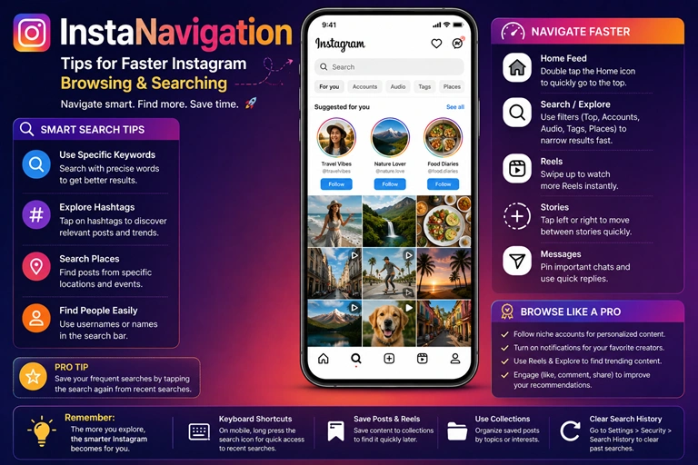 InstaNavigation tips for faster Instagram browsing and searching