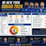 MI New York squad 2026 featuring star players in Major League Cricket