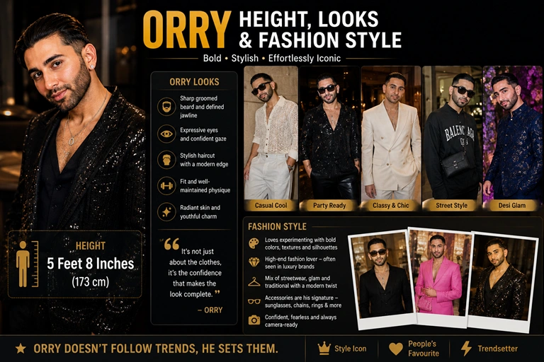 Orry Height, Looks and Fashion Style