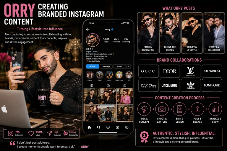 Orry creating branded Instagram content
