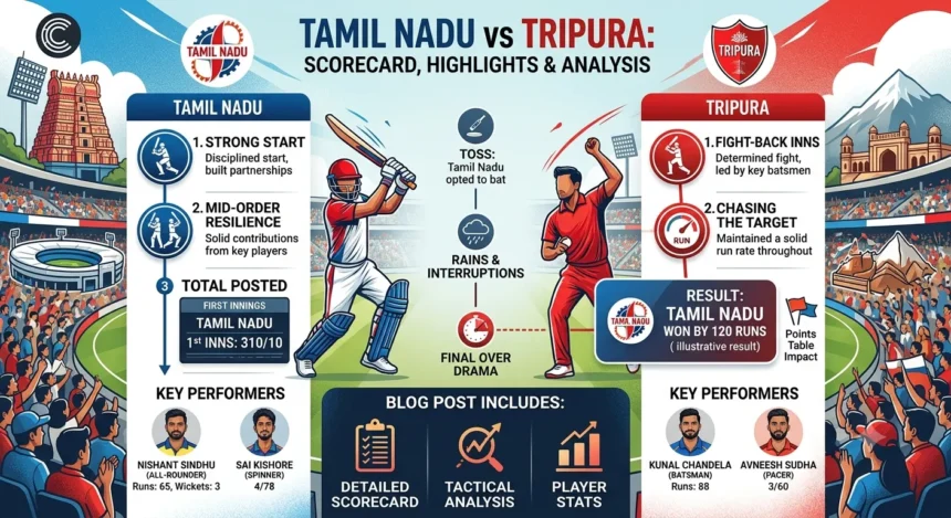 Tamil Nadu vs Tripura Scorecard, Highlights & Analysis