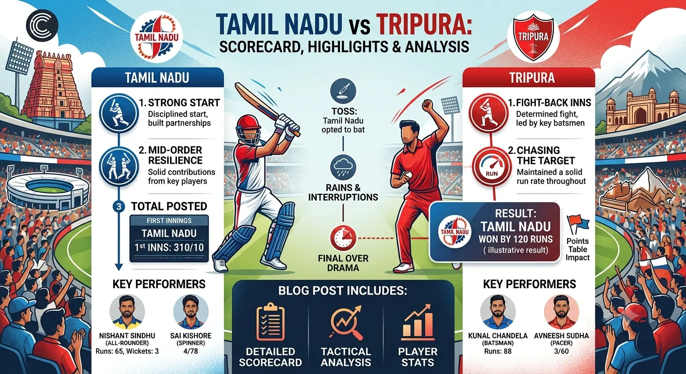 Tamil Nadu vs Tripura Scorecard, Highlights & Analysis