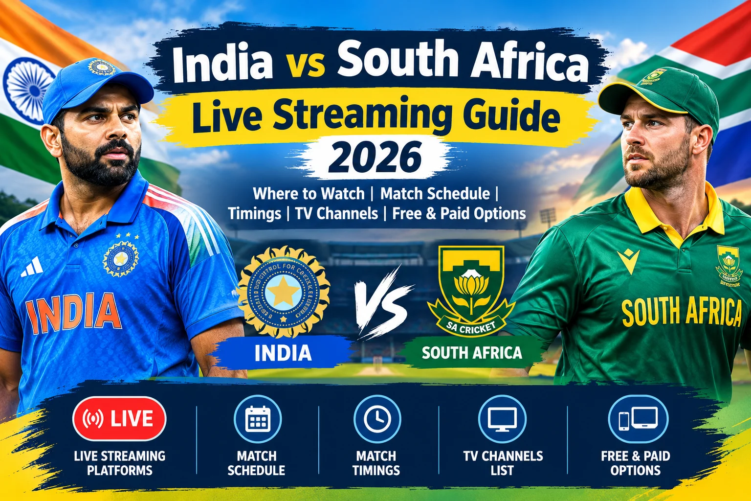 India vs South Africa live streaming guide with TV and OTT options