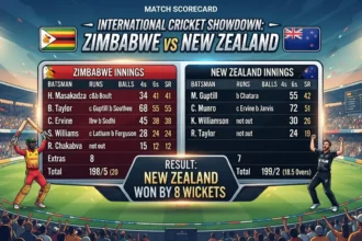 Zimbabwe National Cricket Team vs New Zealand National Cricket Team Match Scorecard